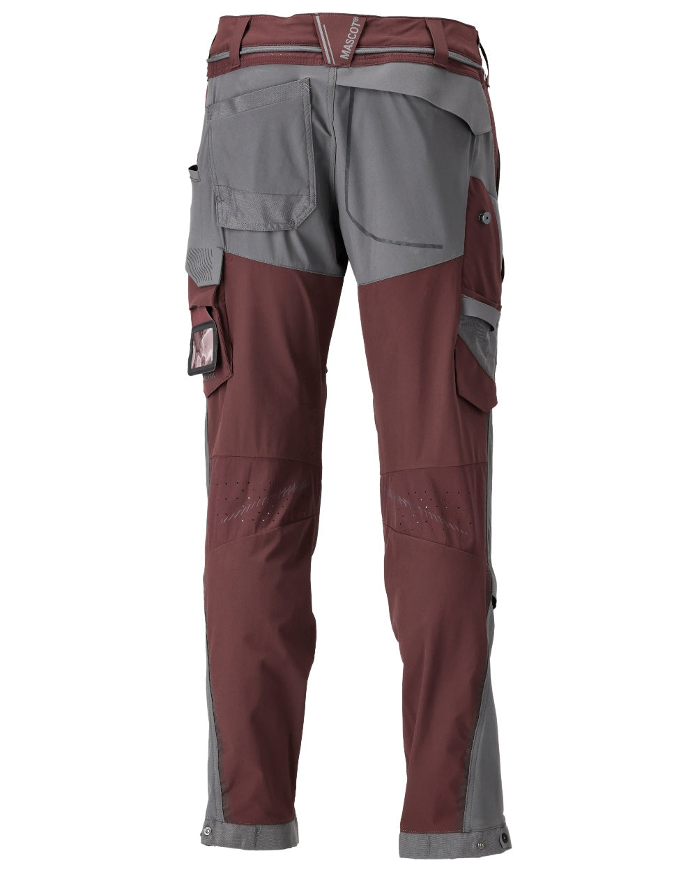 Bordeaux Stone Grey Coloured Mascot Workwear Mens Customized Ultimate Stretch Trousers on white background 