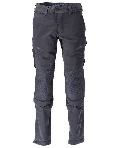 Dark Navy Coloured Mascot Workwear Mens Customized Ultimate Stretch Trousers on white background 