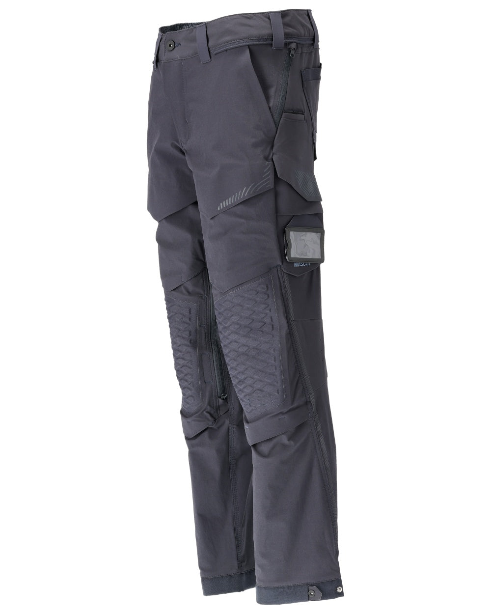 Dark Navy Coloured Mascot Workwear Mens Customized Ultimate Stretch Trousers on white background 