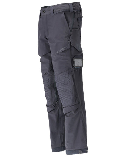 Dark Navy Coloured Mascot Workwear Mens Customized Ultimate Stretch Trousers on white background 