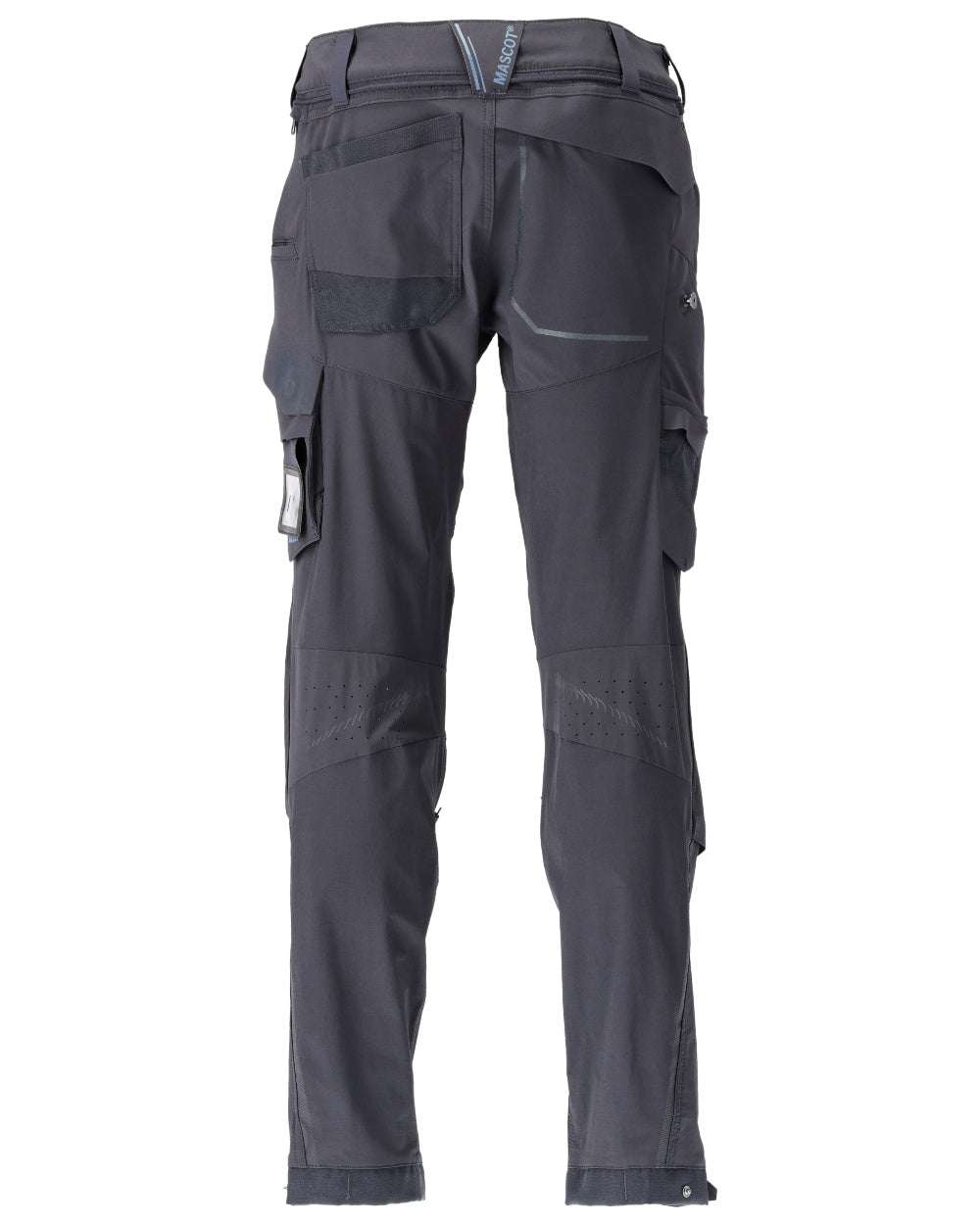 Dark Navy Coloured Mascot Workwear Mens Customized Ultimate Stretch Trousers on white background 