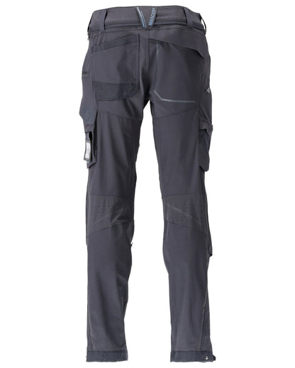Dark Navy Coloured Mascot Workwear Mens Customized Ultimate Stretch Trousers on white background 