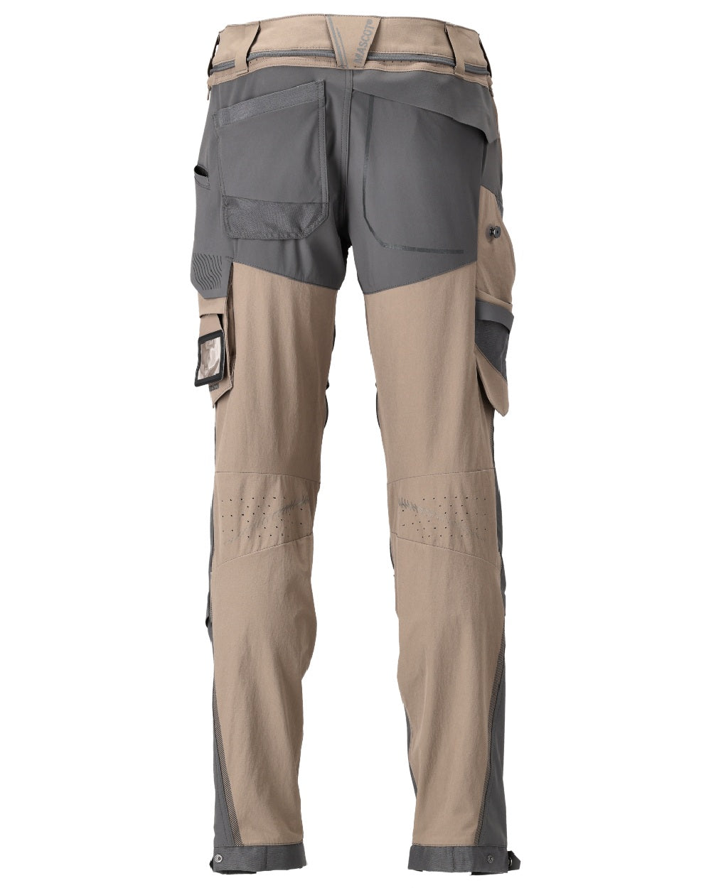 Dark Sand Stone Grey Coloured Mascot Workwear Mens Customized Ultimate Stretch Trousers on white background 