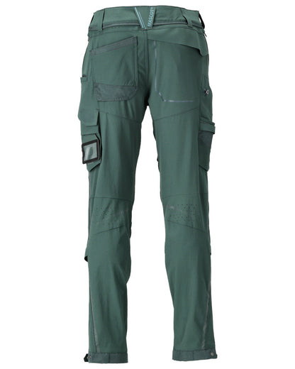 Forest Green Coloured Mascot Workwear Mens Customized Ultimate Stretch Trousers on white background 