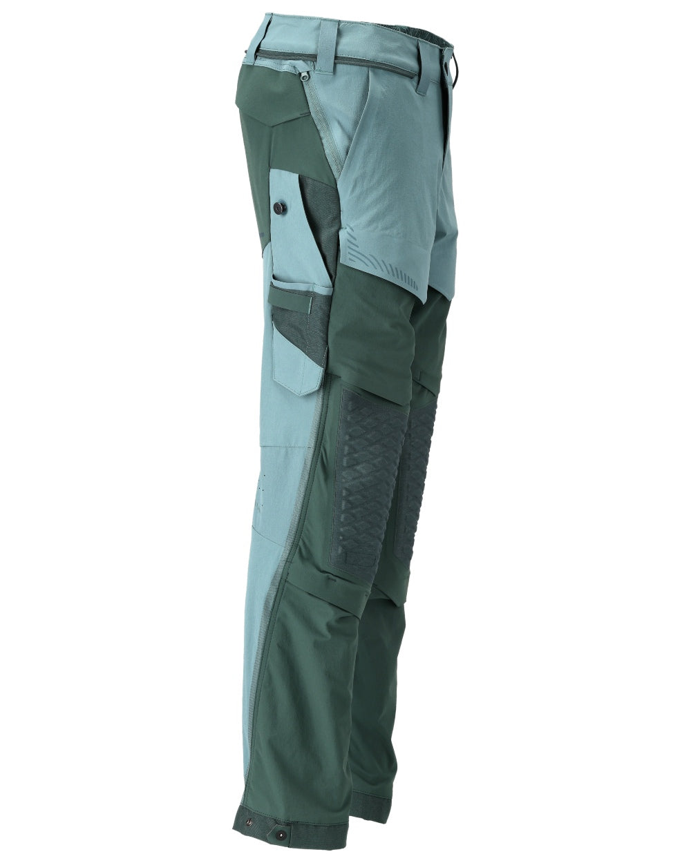 Light Forest Green Coloured Mascot Workwear Mens Customized Ultimate Stretch Trousers on white background 