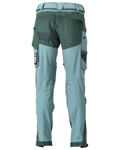 Light Forest Green Coloured Mascot Workwear Mens Customized Ultimate Stretch Trousers on white background 