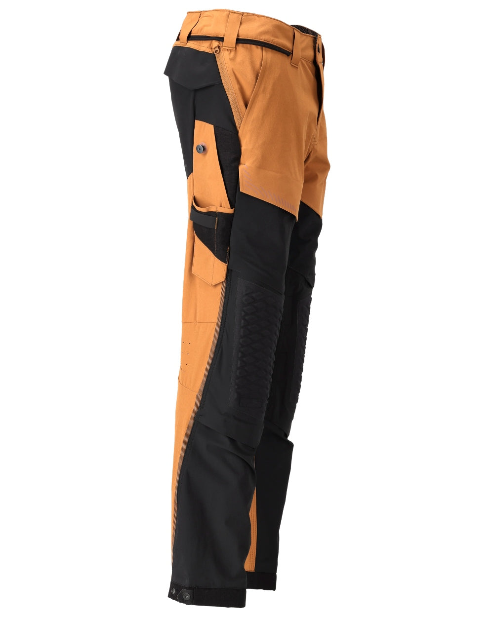 Nut Brown Black Coloured Mascot Workwear Mens Customized Ultimate Stretch Trousers on white background 