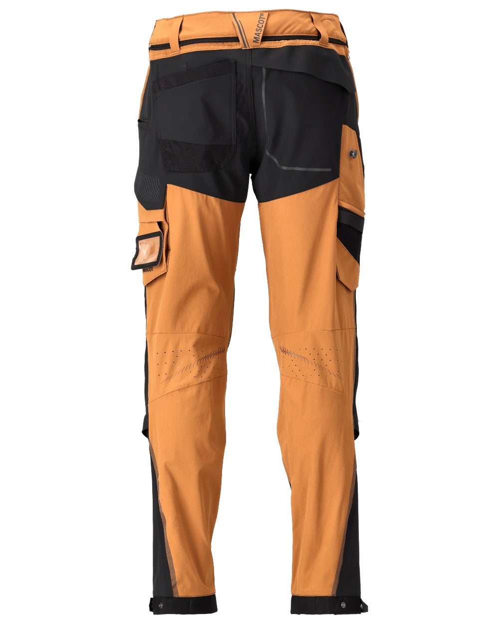 Nut Brown Black Coloured Mascot Workwear Mens Customized Ultimate Stretch Trousers on white background 