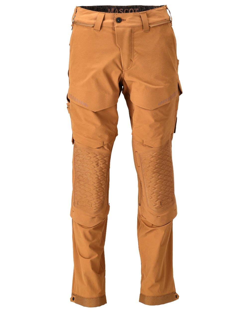 Nut Brown Coloured Mascot Workwear Mens Customized Ultimate Stretch Trousers on white background 