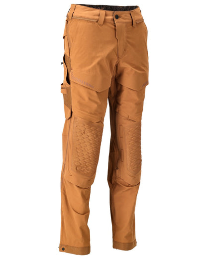 Nut Brown Coloured Mascot Workwear Mens Customized Ultimate Stretch Trousers on white background 
