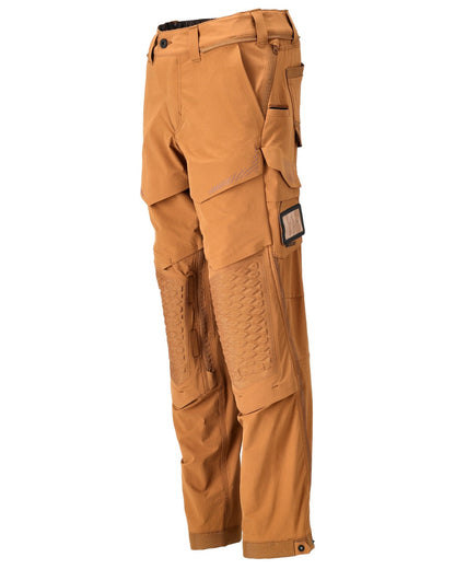 Nut Brown Coloured Mascot Workwear Mens Customized Ultimate Stretch Trousers on white background 