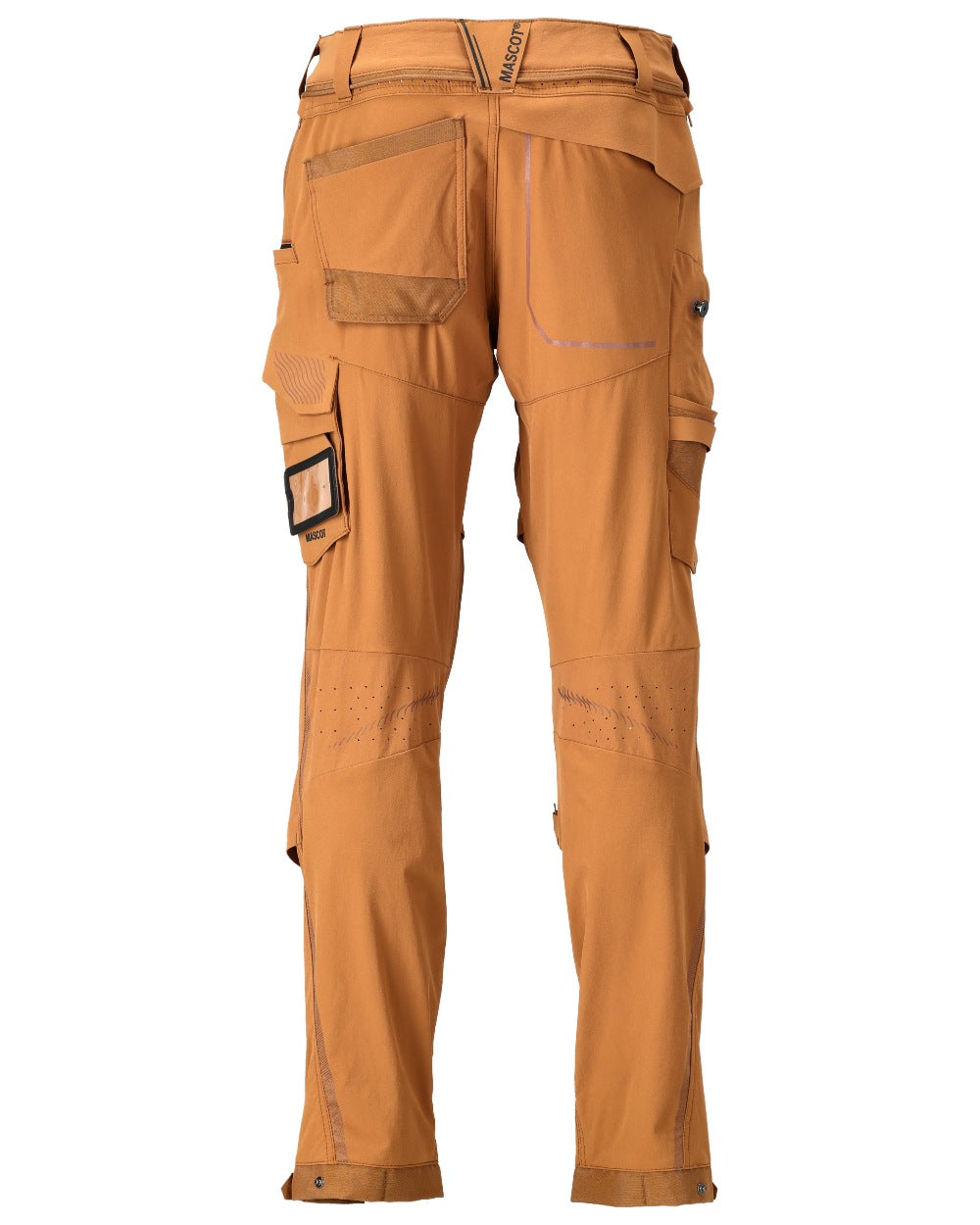Nut Brown Coloured Mascot Workwear Mens Customized Ultimate Stretch Trousers on white background 