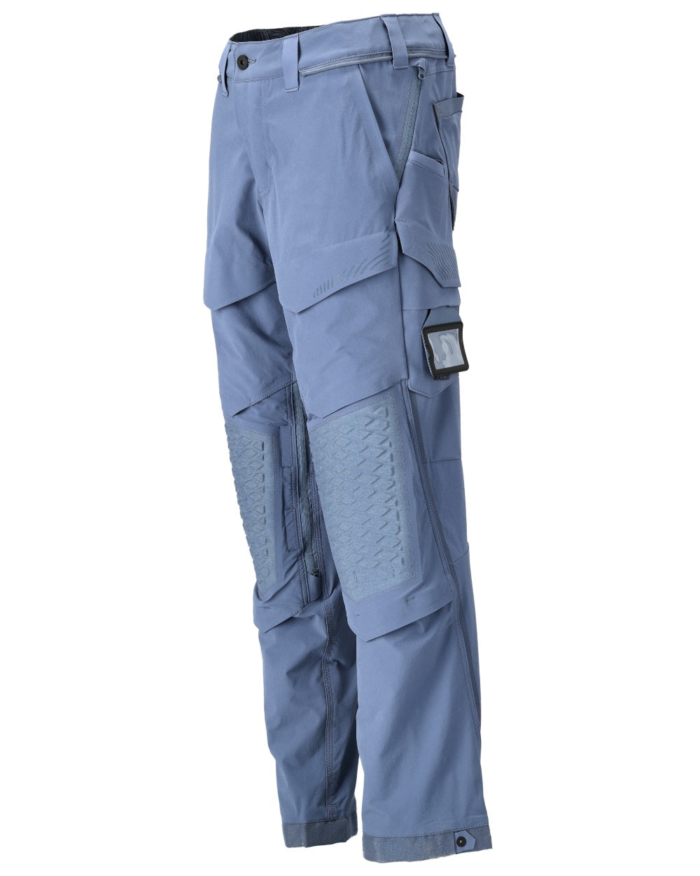 Stone Blue Coloured Mascot Workwear Mens Customized Ultimate Stretch Trousers on white background 