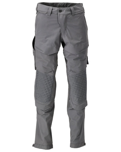 Stone Grey Coloured Mascot Workwear Mens Customized Ultimate Stretch Trousers on white background 