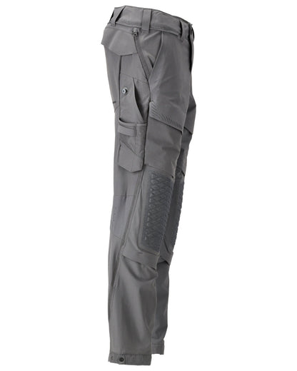 Stone Grey Coloured Mascot Workwear Mens Customized Ultimate Stretch Trousers on white background 