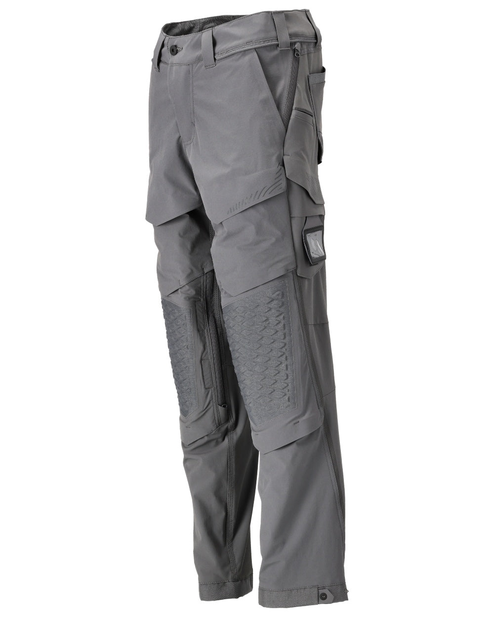 Stone Grey Coloured Mascot Workwear Mens Customized Ultimate Stretch Trousers on white background 