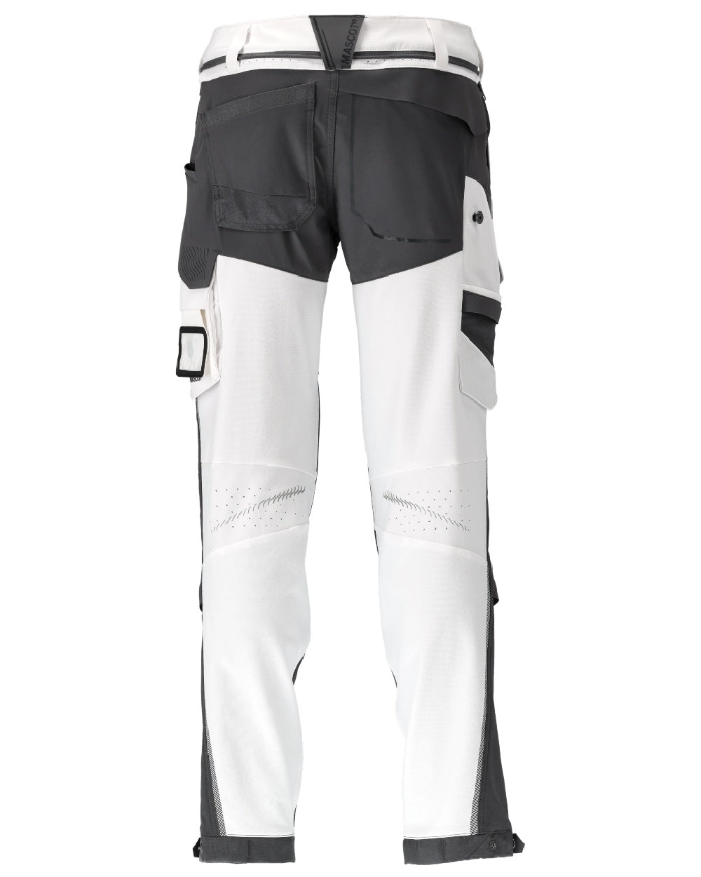 White Stone Grey Coloured Mascot Workwear Mens Customized Ultimate Stretch Trousers on white background 