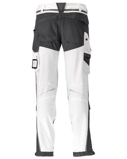 White Stone Grey Coloured Mascot Workwear Mens Customized Ultimate Stretch Trousers on white background 