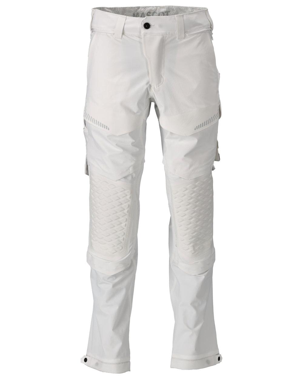 White Coloured Mascot Workwear Mens Customized Ultimate Stretch Trousers on white background 
