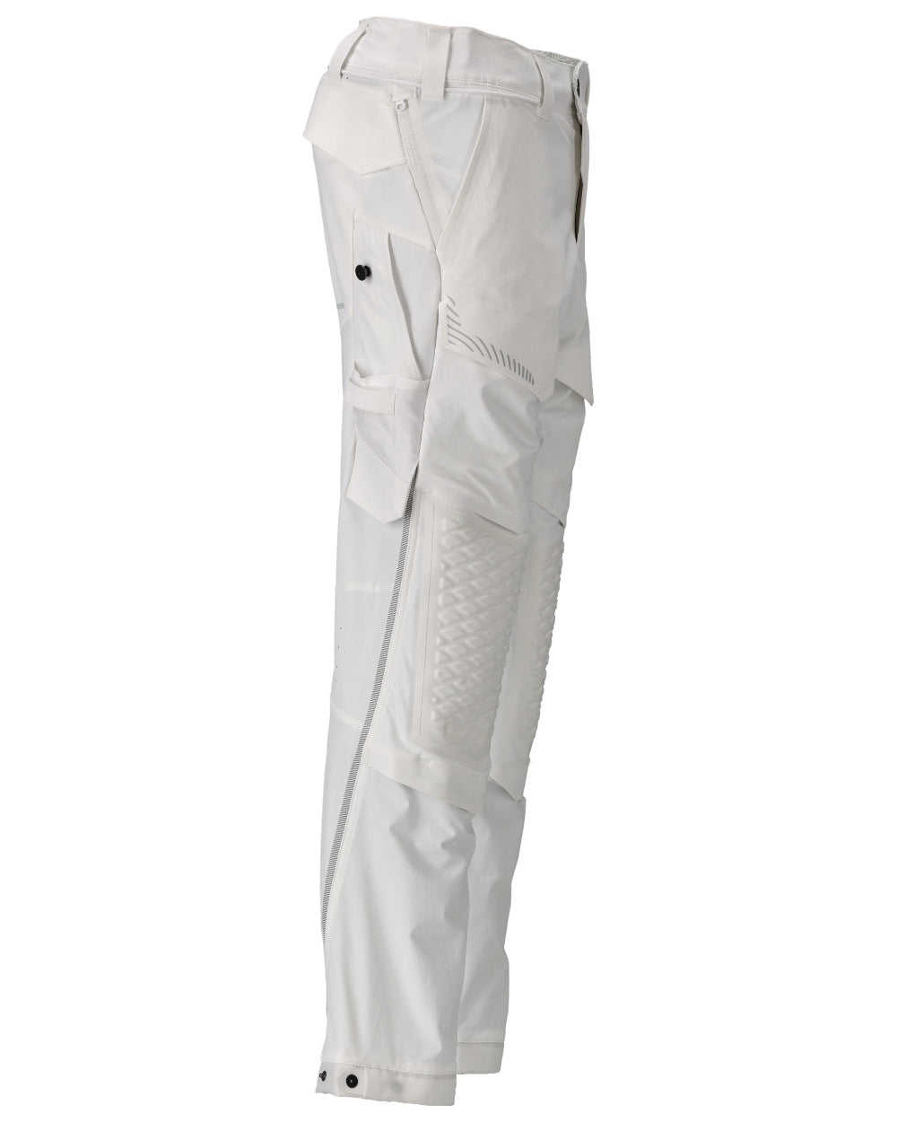 White Coloured Mascot Workwear Mens Customized Ultimate Stretch Trousers on white background 