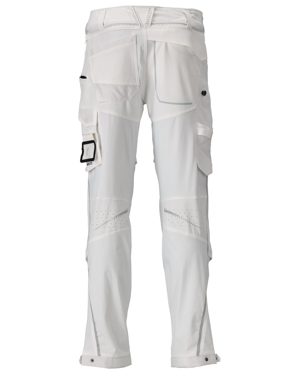 White Coloured Mascot Workwear Mens Customized Ultimate Stretch Trousers on white background 