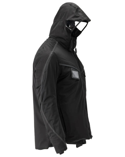 Black Coloured Mascot Workwear Mens Customized Ultimate Stretch Winter Jacket on white background 