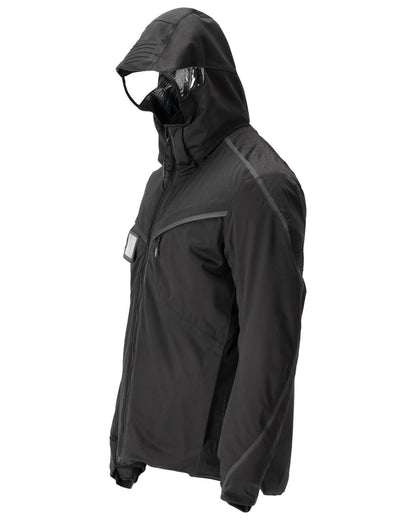 Black Coloured Mascot Workwear Mens Customized Ultimate Stretch Winter Jacket on white background 