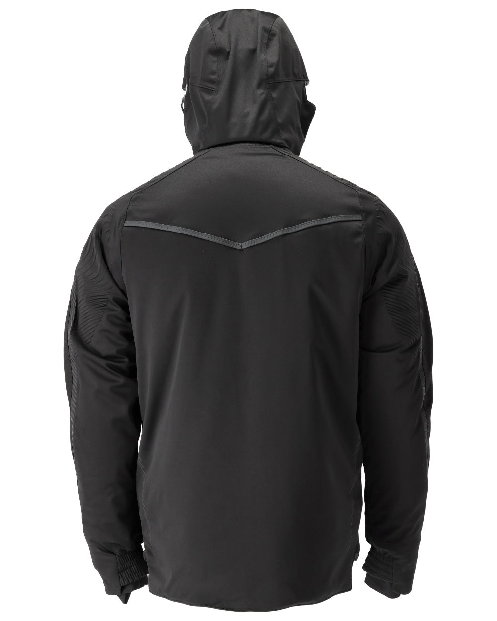 Black Coloured Mascot Workwear Mens Customized Ultimate Stretch Winter Jacket on white background 