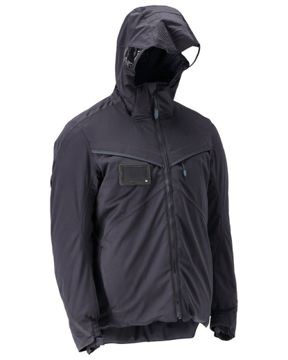 Dark Navy Coloured Mascot Workwear Mens Customized Ultimate Stretch Winter Jacket on white background 