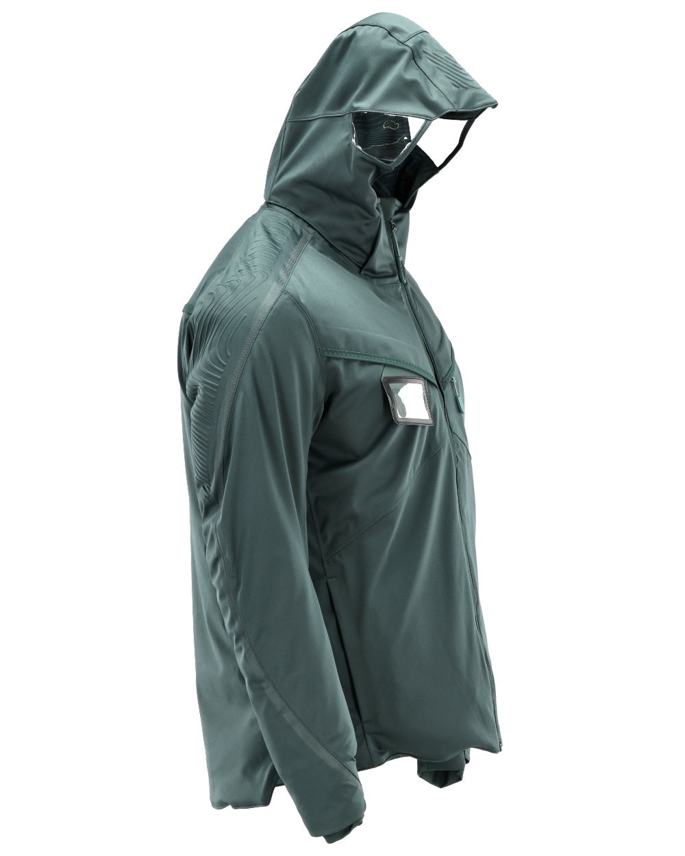 Forest Green Coloured Mascot Workwear Mens Customized Ultimate Stretch Winter Jacket on white background 