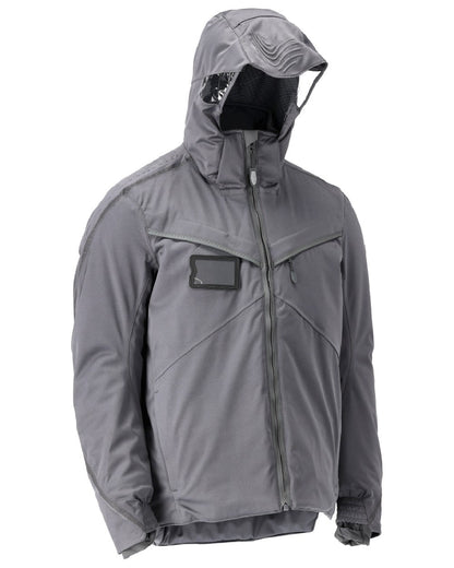 Stone Grey Coloured Mascot Workwear Mens Customized Ultimate Stretch Winter Jacket on white background 