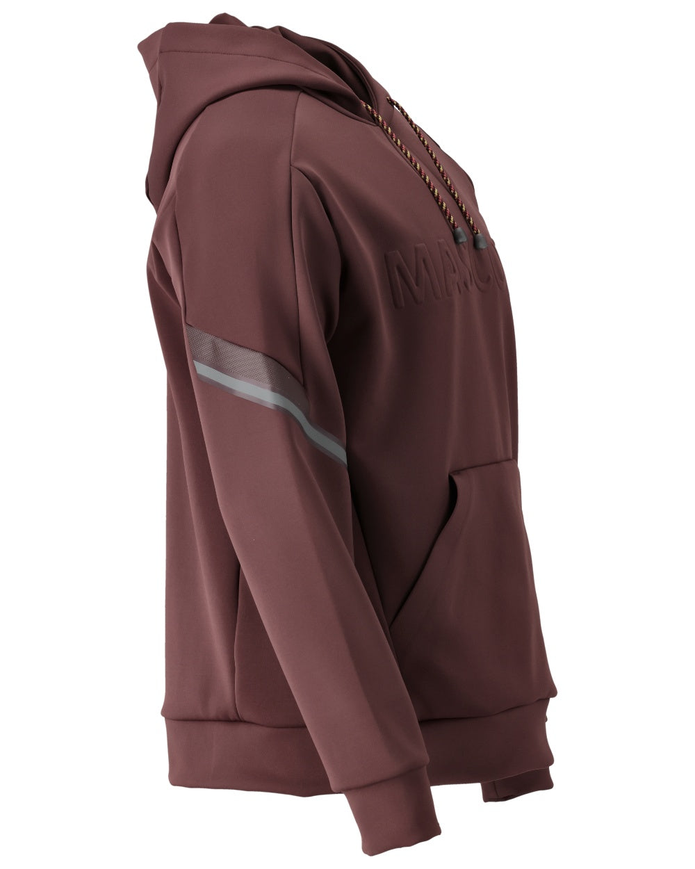 Bordeaux Coloured Mascot Workwear Mens Customized Water Repellent Fleece Hoodie on white background 