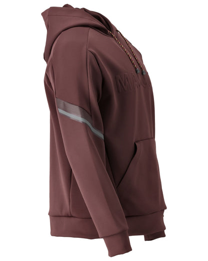 Bordeaux Coloured Mascot Workwear Mens Customized Water Repellent Fleece Hoodie on white background 