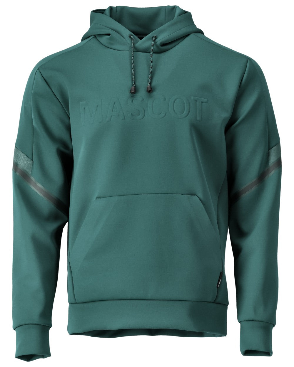 Forest Green Coloured Mascot Workwear Mens Customized Water Repellent Fleece Hoodie on white background 