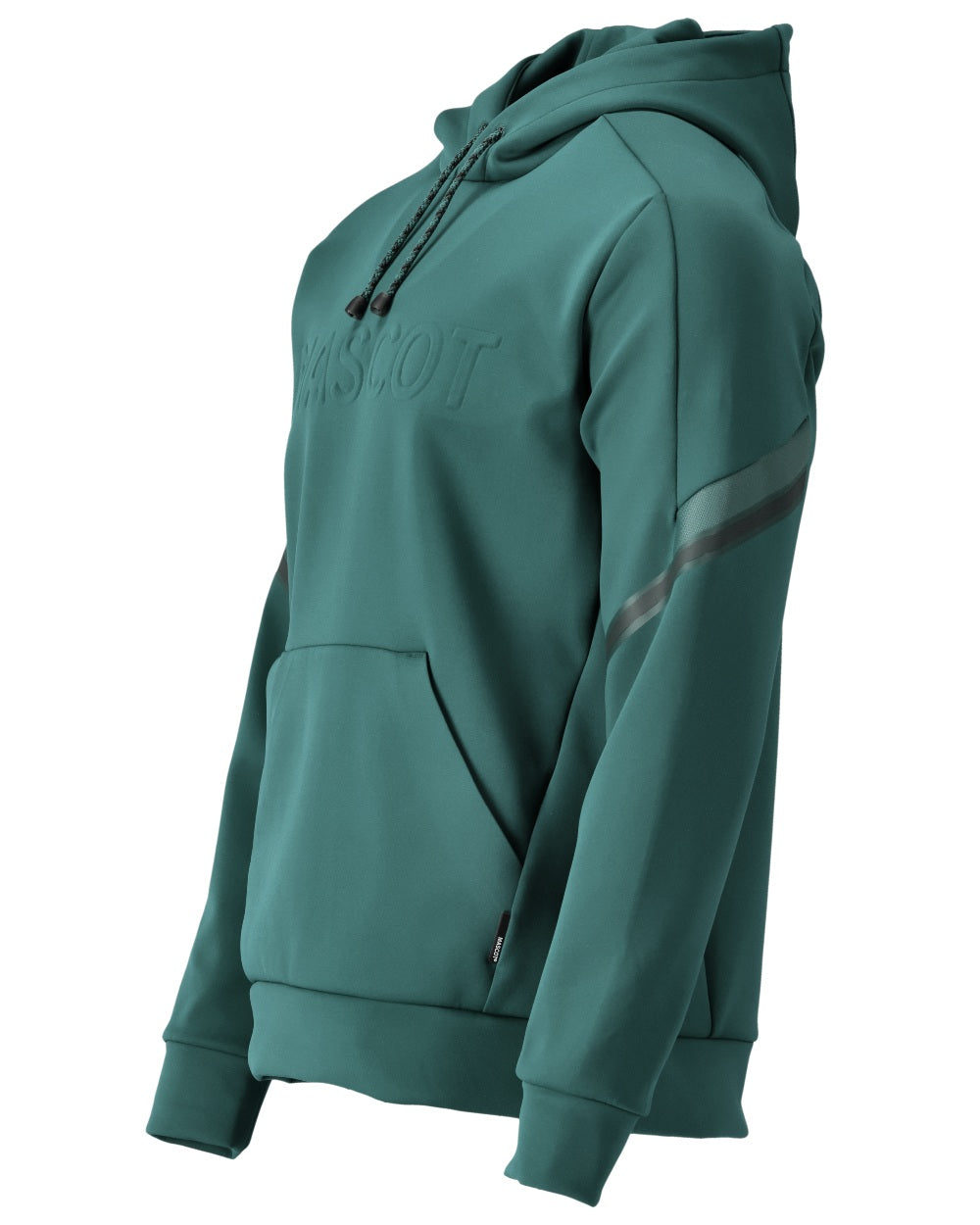 Forest Green Coloured Mascot Workwear Mens Customized Water Repellent Fleece Hoodie on white background 
