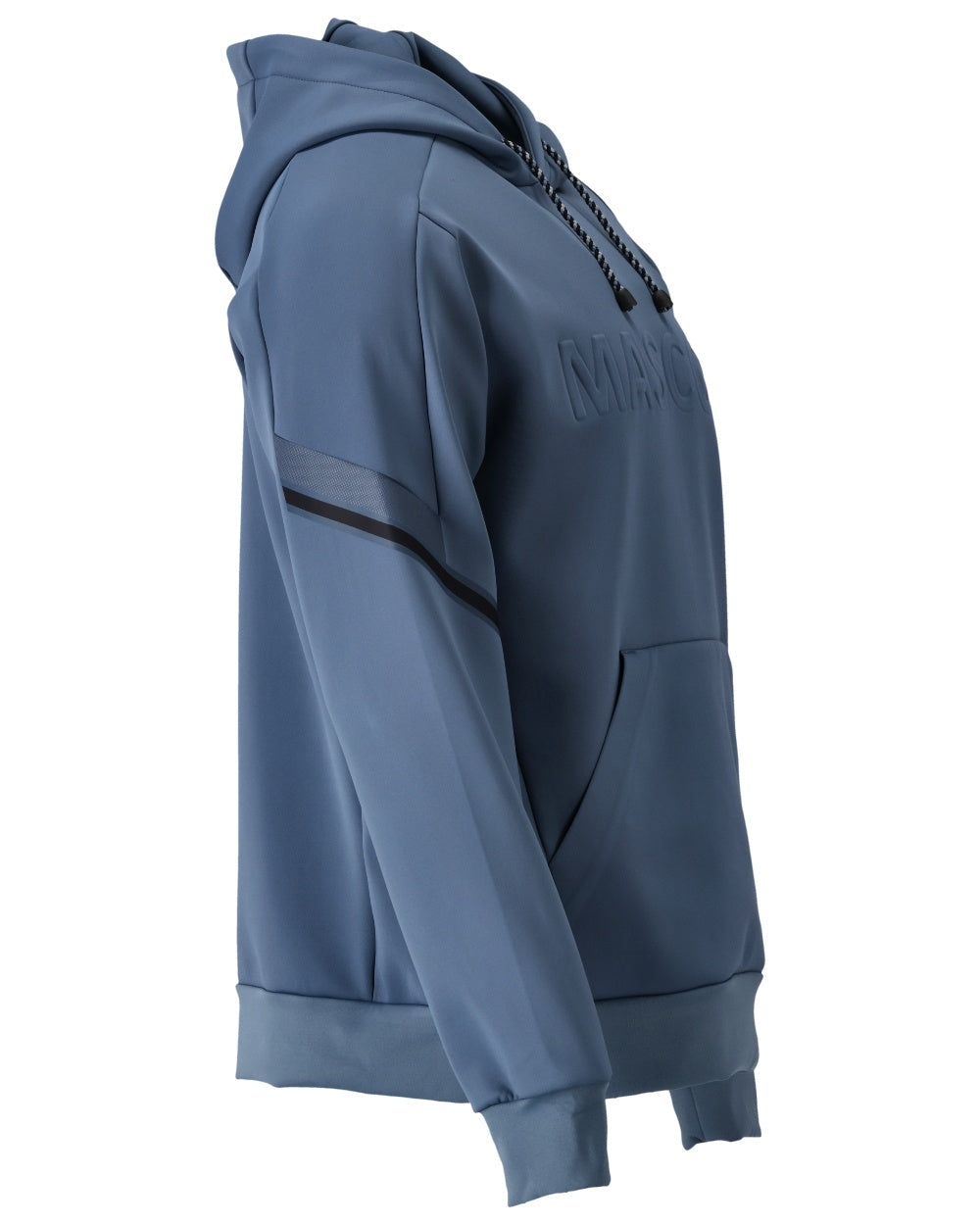 Stone Blue Coloured Mascot Workwear Mens Customized Water Repellent Fleece Hoodie on white background 