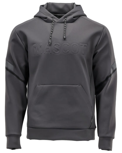 Stone Grey Coloured Mascot Workwear Mens Customized Water Repellent Fleece Hoodie on white background 