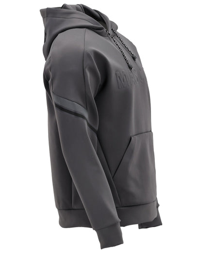 Stone Grey Coloured Mascot Workwear Mens Customized Water Repellent Fleece Hoodie on white background 