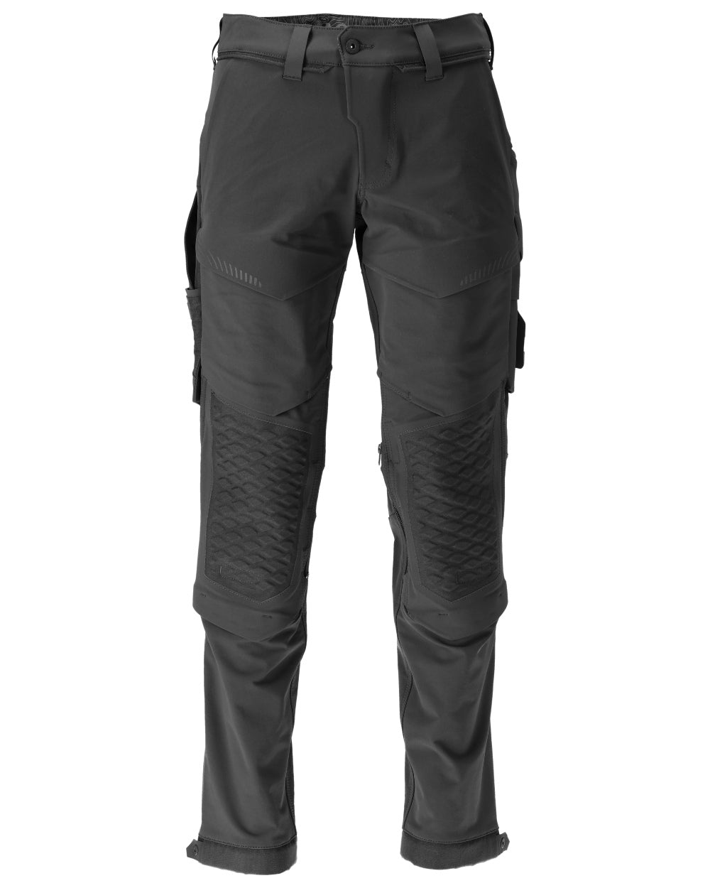 Black Coloured Mascot Workwear Mens Customized Water Repellent Trousers on white background 
