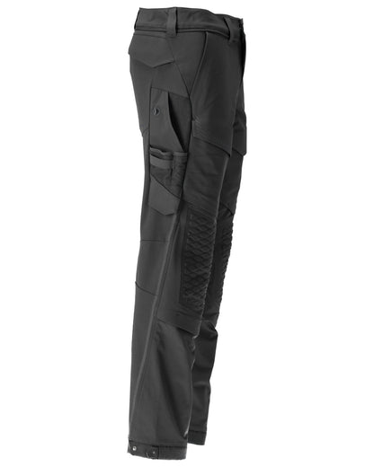 Black Coloured Mascot Workwear Mens Customized Water Repellent Trousers on white background 