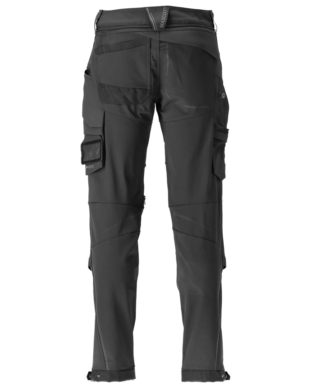 Black Coloured Mascot Workwear Mens Customized Water Repellent Trousers on white background 