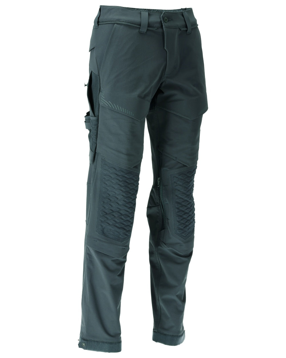 Forest Green Coloured Mascot Workwear Mens Customized Water Repellent Trousers on white background 