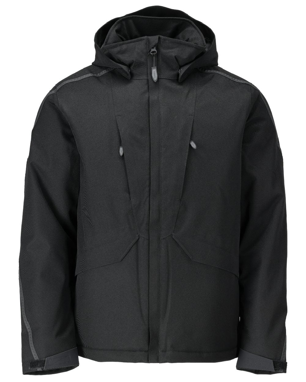 Black Coloured Mascot Workwear Mens Customized Waterproof Winter Jacket on white background 