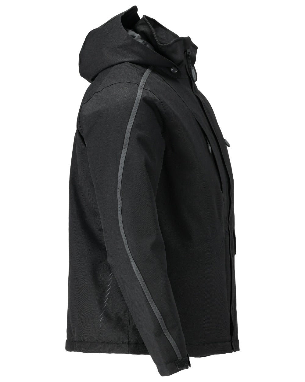 Black Coloured Mascot Workwear Mens Customized Waterproof Winter Jacket on white background 