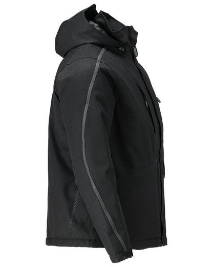 Black Coloured Mascot Workwear Mens Customized Waterproof Winter Jacket on white background 