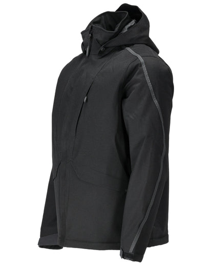 Black Coloured Mascot Workwear Mens Customized Waterproof Winter Jacket on white background 