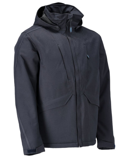 Dark Navy Coloured Mascot Workwear Mens Customized Waterproof Winter Jacket on white background 