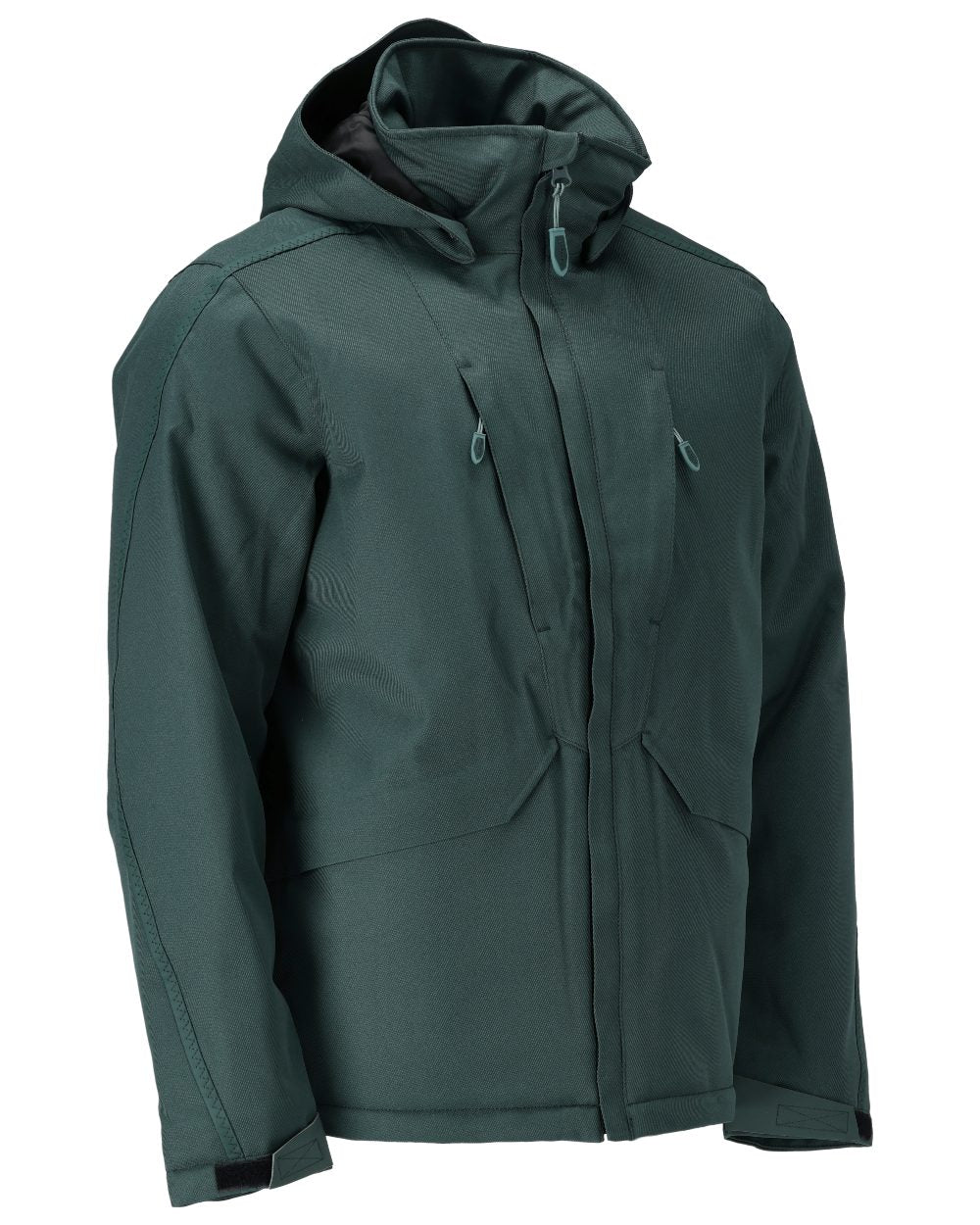 Forest Green Coloured Mascot Workwear Mens Customized Waterproof Winter Jacket on white background 
