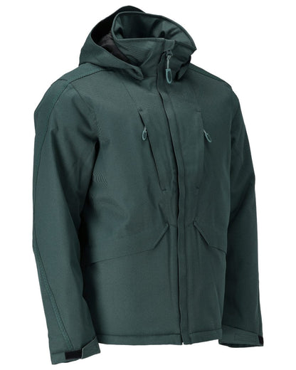 Forest Green Coloured Mascot Workwear Mens Customized Waterproof Winter Jacket on white background 