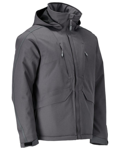 Stone Grey Coloured Mascot Workwear Mens Customized Waterproof Winter Jacket on white background 